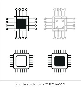 Micro Chip Icon Design On White Background