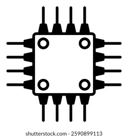 Micro chip icon isolated on white background