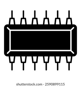 Micro chip icon isolated on white background