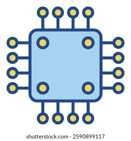 Micro chip icon isolated on white background