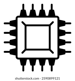 Micro chip icon isolated on white background