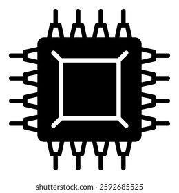 Micro chip icon isolated on white background