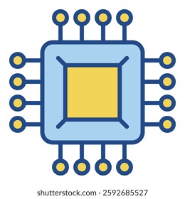 Micro chip icon isolated on white background