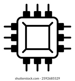 Micro chip icon isolated on white background