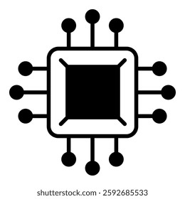 Micro chip icon isolated on white background