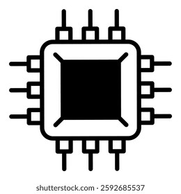 Micro chip icon isolated on white background