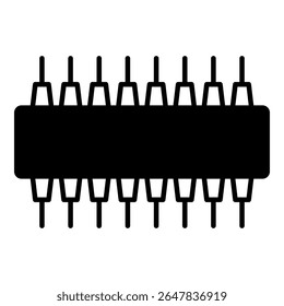 Ícone de microchip isolado no fundo branco