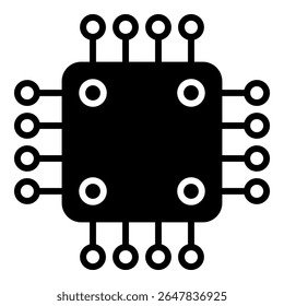 Ícone de microchip isolado no fundo branco