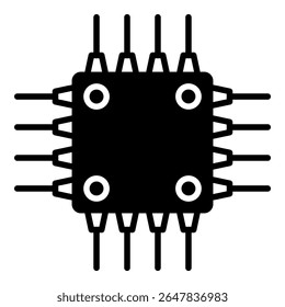 Ícone de microchip isolado no fundo branco