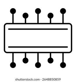 Ícone de microchip isolado no fundo branco