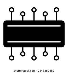 Ícone de microchip isolado no fundo branco