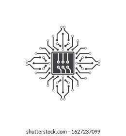 micro chip icon logo illustration vector design