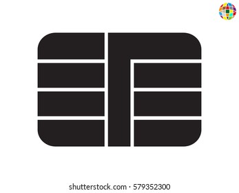 micro chip, icon, vector illustration eps10