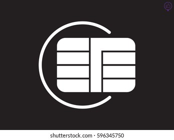 micro chip, icon, vector illustration eps10