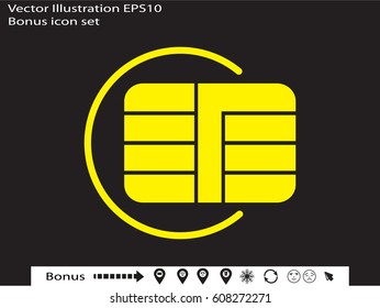 micro chip, icon, vector illustration eps10