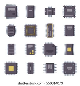 Micro chip isolated vector illustration.