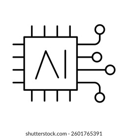 Micro Chip Line Icons. AI, Brain, Robot, Bot, Technology, Mind, AI Agent, Intelligent Icons Editable Stroke Vector Illustration