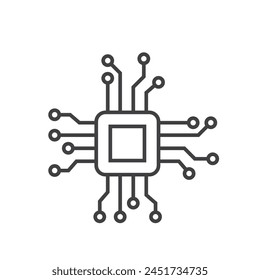 micro chip processor icon vector element design template web