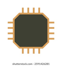 micro chip processor icon vector element design template web. eps10