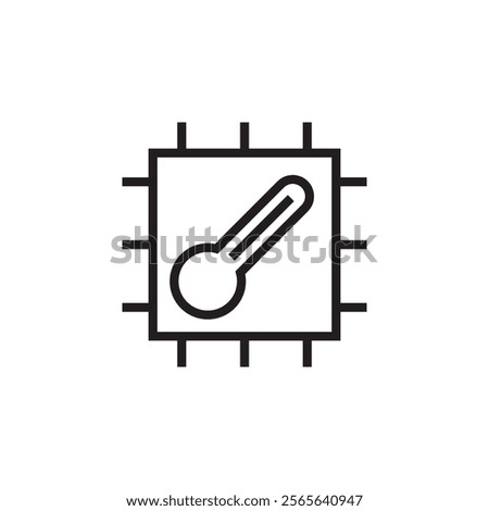 micro chip thermo electric cooling icon outline vector eps editable stroke