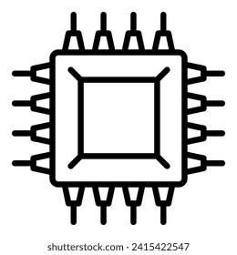 Micro chip thin line icon