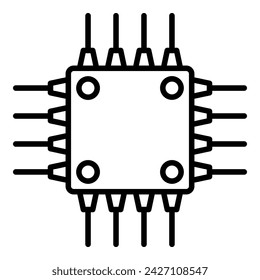 Micro chip thin line icon