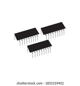 plantilla de logotipo del icono de la ilustración del diseño del vector de microchip