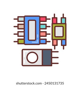 Micro Chips icon in vector. Logotype
