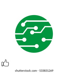micro circuit icon, vector illustration EPS 10