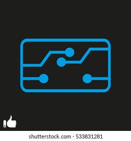 micro circuit, icon, vector illustration EPS 10