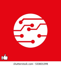 micro circuit icon, vector illustration EPS 10
