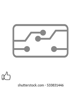micro circuit icon, vector illustration EPS 10