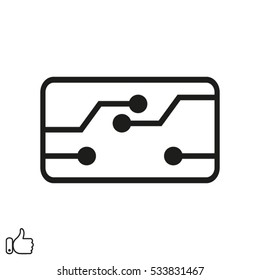 micro circuit icon, vector illustration EPS 10