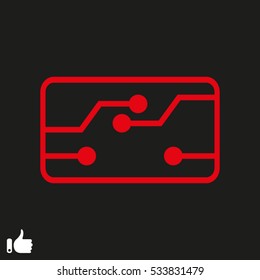 micro circuit icon, vector illustration EPS 10