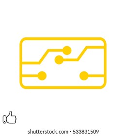 micro circuit icon, vector illustration EPS 10