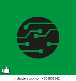 micro circuit icon, vector illustration EPS 10