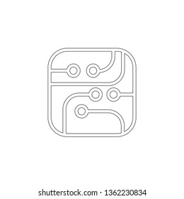 micro circuit. simple flat vector icon illustration. outline line symbol - editable stroke