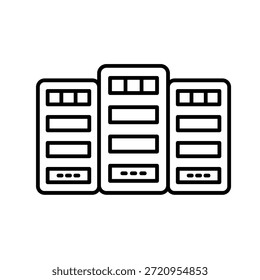 Micro Data Center Outline Icon Vector Illustration