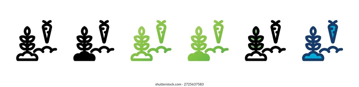 coleção de ícones de microagricultura com vários estilos