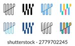 Micro Four Thirds icons set multiple style collection. Editable stroke 
