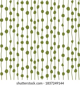 Micro greens seamless green leaf vector pattern, abstract decor nature pattern, modern textile decoration, nature art