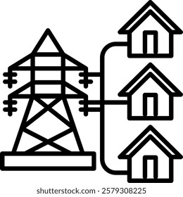 Micro Grid line icon single with high quality	