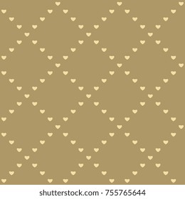 Micro hearts pattern original check allover design mustard background. Simple geometric romance ornament printing block for dress fabric, decoupage paper, home interior textile, digital wallpaper.