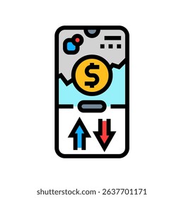 micro investment app fintech color icon vector. micro investment app fintech sign. isolated symbol illustration