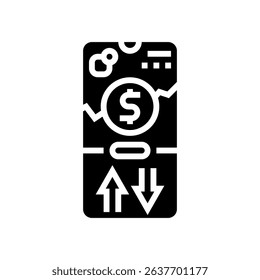 micro investment app fintech glyph icon vector. micro investment app fintech sign. isolated symbol illustration