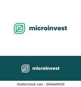 Micro Investment Green Leaf Simple Logo