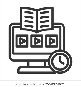 Micro Learning Outline Icon Vector Illustration