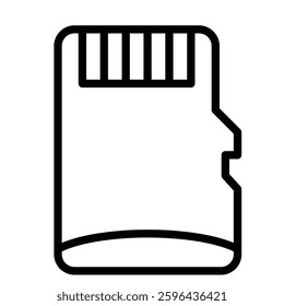 Micro Memory Card Vector Line Icon Design