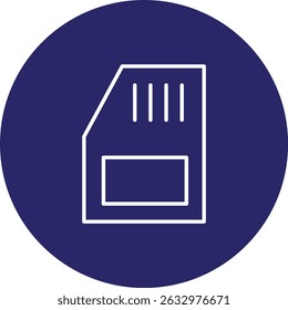 Micro Placa de memória Vetor Linha Círculo Ícone Design