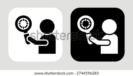 Micro Niche Icon In Black and White Glyph Style